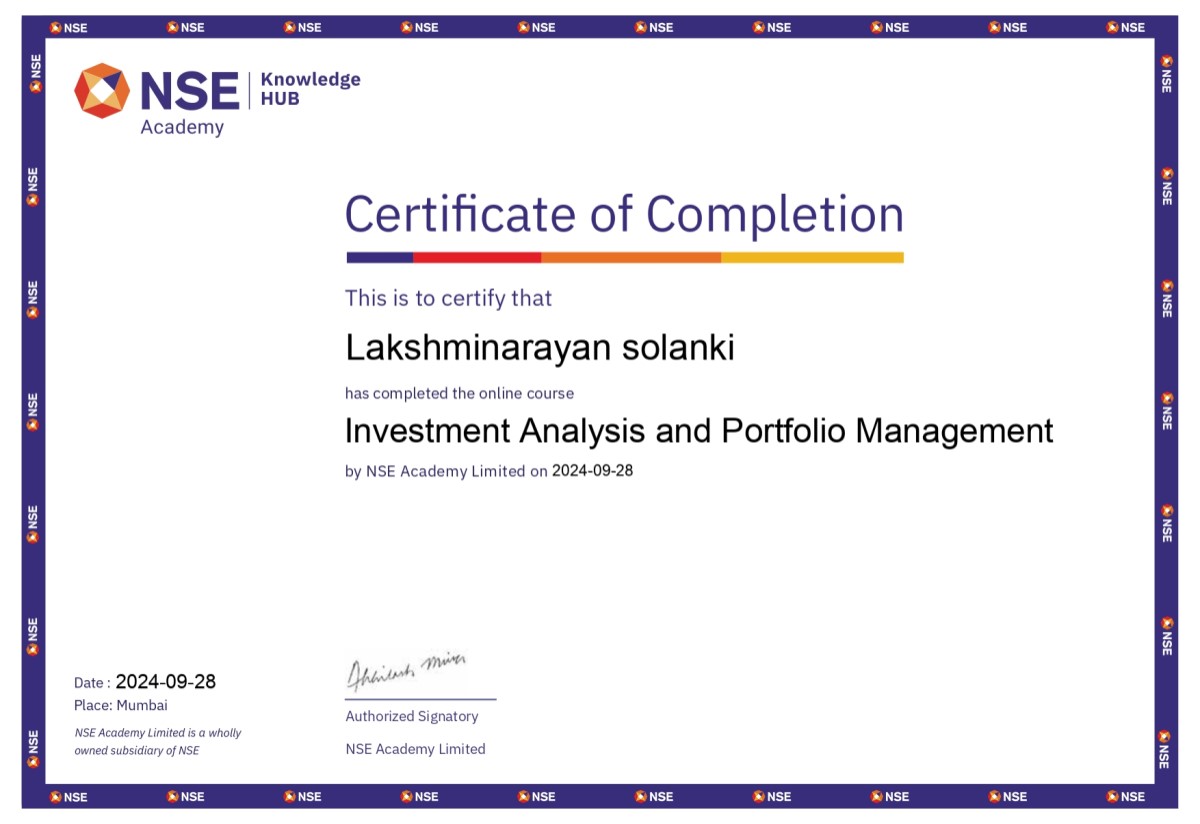 Wealthvoyage Certifications